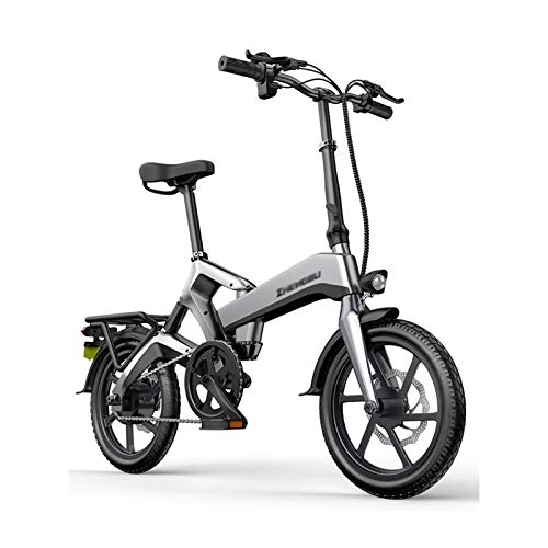 Bicicletas eléctrica : LOMJK Bicicleta eléctrica Plegable Adulto de 14 Pulgadas, Bicicleta eléctrica Impermeable 400W 36V, Velocidad máxima 25km / h Tres Modos de equitación, Bicicleta eléctrica Adulta