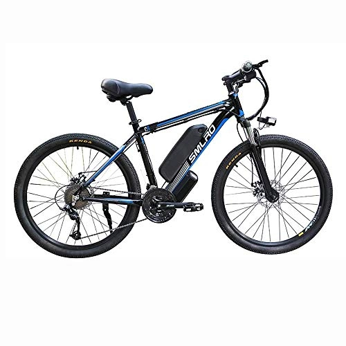 Bicicletas eléctrica : LOSA 26 '' Electric Bicicleta de montaña extraíble de Gran Capacidad de Iones de Litio (48V 15AH 350W) / Bicicleta eléctrica 21 Modos de Trabajo de Velocidad de Engranajes de Tres, Black Blue