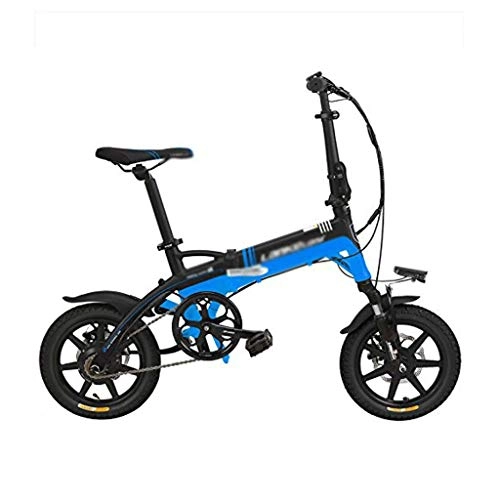Bicicletas eléctrica : LUO Bicicleta Eléctrica Elite 14 Pulgadas Asistente de Pedal Plegable Bicicleta Eléctrica, 36V 8.7Ah Batería de Litio Oculta, Marco de Aleación de Aluminio, Asistencia de Pedal de 5 Grados, Rueda Int
