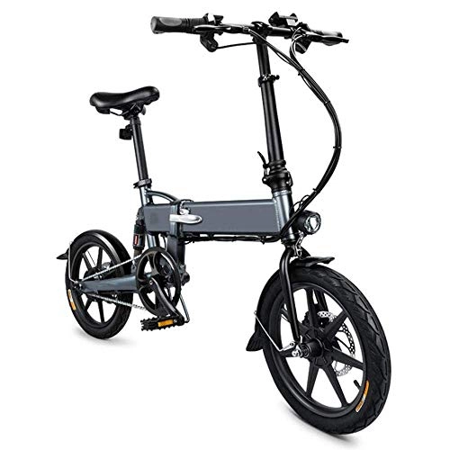 Bicicletas eléctrica : LUO Bicicleta Eléctrica Plegable Tres Modos de Conducción Ebike 250W Motor 25Km / H 25-40Km 16 Pulgadas Neumático Bicicleta Eléctrica, Negro