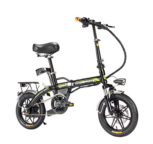 Bicicletas eléctrica : Lvbeis Adultos Bici Electrica de Montaa Plegable Bicicleta con Asistidas Al Pedaleo PortTil E-Bike 20 KM / h Bicicleta, Black
