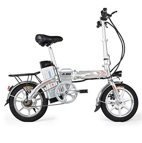 Bicicletas eléctrica : Lvbeis Adultos Bici Electrica de Montaa Plegable Bicicleta con Asistidas Al Pedaleo PortTil E-Bike 25 KM / h Bicicleta, Silver