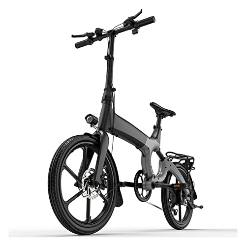Bicicletas eléctrica : LWL Bicicletas eléctricas plegables para adultos Motor de 250 W, 36 V, batería de litio, 20 pulgadas, bicicleta eléctrica plegable Ebik (color: gris)