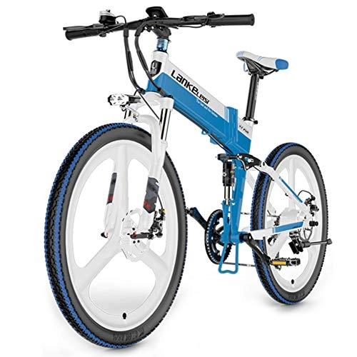 Bicicletas eléctrica : LY Bicicleta MontañA EléCtrica 26, White-Blue