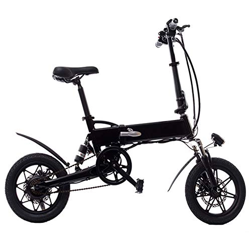 Bicicletas eléctrica : LY Bicicletas Eléctricas Plegables para Adultos 14", 36V, 7.8Ah, 250W, E-Bikes, Black