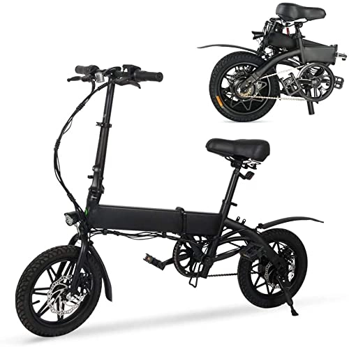 Bicicletas eléctrica : M MEGAWHEELS Bicicleta Eléctrica, Bicicleta electrica 36V 14" Ultra Ligero Plegable Ciudad Ebike, 3 Modos, Potencia de Asistencia 30-40KM.
