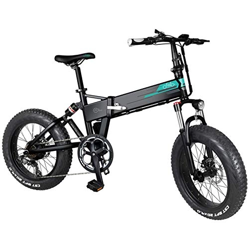 Bicicletas eléctrica : M1 Bicicleta eléctrica Recargable para Adultos, vehículo Plegable al Aire Libre de 3 Engranajes extraíble, batería de Gran Capacidad de - Negro