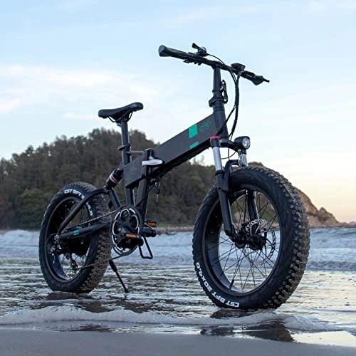 Bicicletas eléctrica : M21 Bicicleta Plegable eléctrica Recargable para Adultos, Bicicleta Recargable con batería extraíble para vehículos de Ciclismo de montaña al Aire Libre, batería de Gran Capacidad de - Negro