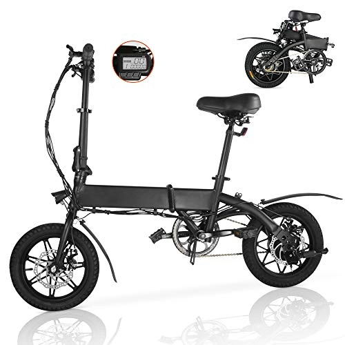 Bicicletas eléctrica : Magic Vida Bicicleta Eléctrica Plegable Negro 20" - Motor 250W - Distancia 35KM - Velocidad Máx 25KM / H - Batería 7.5Ah 36V - 15.5KG - Pantalla LCD - LED - MTB para Niños Adultos