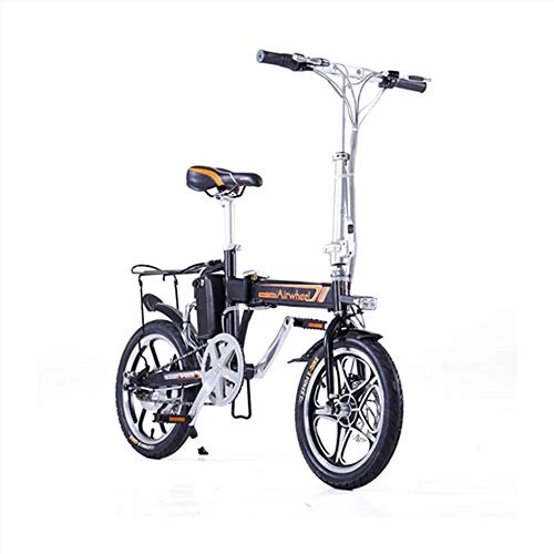 Bicicletas eléctrica : Majestic R5+ Airwheel, bicicleta eléctrica plegable inteligente, 16 pulgadas, motor 36 V 235 W, velocidad 20 km / h, unisex – adulto, negro