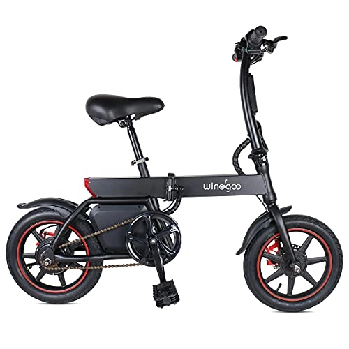 Bicicletas eléctrica : Mangoo Bicicleta eléctrica, Bicicleta eléctrica Plegable con Motor de 250W, Bicicleta eléctrica de 14"para Adultos, 25 km / h, batería de Iones de Litio de 36V 6.0 AH