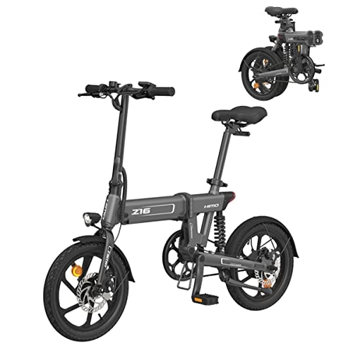 Bicicletas eléctrica : MANPATEL Bicicletas eléctricas 16 Pulgadas 250W Portátil Bicicleta Eléctrica Plegable con batería de 10Ah 36V Gris