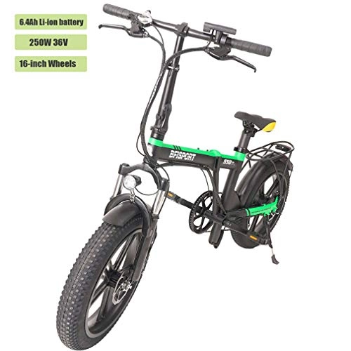 Bicicletas eléctrica : MathRose Bicicleta eléctrica, 16" Ebike para Adulto, Batería de Litio-Ion(36V, 6.4Ah), 250W, Bicicleta eléctrica Plegable de montaña, Bicicleta de aleación de Aluminio