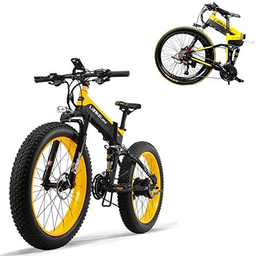 Bicicletas eléctrica : MDDCER 3 En 1 Plegable Electric Mountain Bike- 500W Bicicleta Eléctrica De 48V con Extraíble 12.8AH Litio-20a Vector Controlador Fat Tire Bicicleta Eléctrica