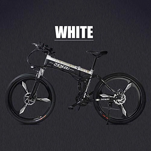 Bicicletas eléctrica : MDDCER Bicicleta eléctrica de montaña Plegable- Doble de Freno Disco para Adultos y Bicicletas de suspensión Completa, (90km 48V 14.5Ah 400W) con medidor LED Inteligente, 27 velocidades C
