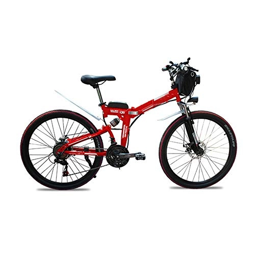 Bicicletas eléctrica : MDZZ Velocidad Variable Bicicleta Plegable, Bicicletas de montaña elctrica con batera de Litio extrable, Pedal del Coche para Adultos Ciclo al Aire Libre, 48v20ah