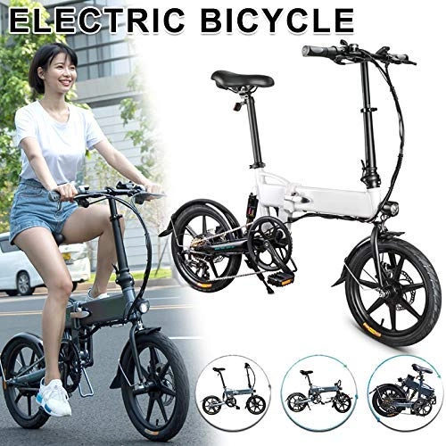 Bicicletas eléctrica : Metyere Aluminio Plegable Bicicleta Elctrica Plegable Elctrico Bicicleta Bici Aleacin de Aluminio 16 Inch Porttil 250W 25KM / H 3 Modos Pulido Warehouse Distribution - Gris Oscuro