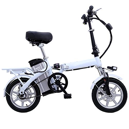 Bicicletas eléctrica : MFWFR Bicicleta Elctrica Plegable, Bicicleta Elctrica de Carretera para Adultos, Bicicleta ElCtrica de Montaa con Batera Extrable de Iones de Litio de Gran Capacidad (48v 250w), Blanco, 10A
