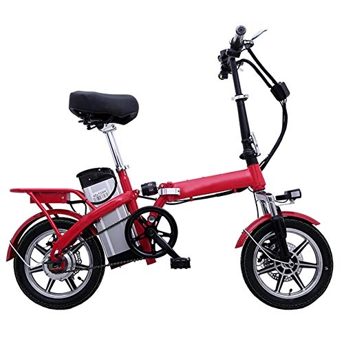 Bicicletas eléctrica : MFWFR Bicicleta Elctrica Plegable, Bicicleta Elctrica de Carretera para Adultos, Bicicleta ElCtrica de Montaa con Batera Extrable de Iones de Litio de Gran Capacidad (48v 250w), Rojo, 10A