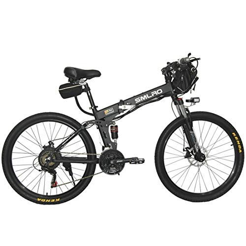 Bicicletas eléctrica : MICAKO 26" Bicicleta elctrica de montaña, Batera 36V / 48V E-Bike Sistema de Transmisin de 7 Velocidades con Linterna con Batera de Litio Desmontable con 2 Modos de Trabajo, 36V10AH
