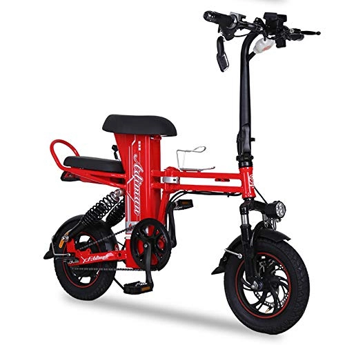 Bicicletas eléctrica : Mini Folding Electric Car, Adult Two-Wheel Mini Pedal Electric Car, Portable Folding Lithium Battery Travel Battery Car, Outdoor Motorcycle Travel Bicycle (Can Withstand 250kg)