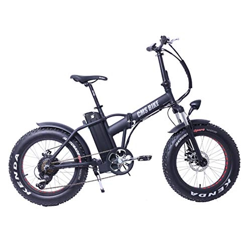 Bicicletas eléctrica : Minkui Bicicleta elctrica de 20 Pulgadas neumtico Gordo Bicicleta elctrica Plegable Bicicleta de Nieve de 6 velocidades Bicicleta de Playa aleacin de Aluminio e Bicicleta para Hombre Mujer-Negro