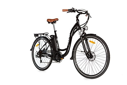 Bicicletas eléctrica : Moma Bikes Bicicleta Electrica, Urbana EBIKE-28 ", Alu. SHIMANO 7V & Doble Freno Disco Bat. Ion Litio 36V 16Ah