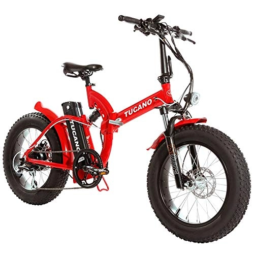 Bicicletas eléctrica : Monster 20 FS eBike Plegable - Suspensin Delantera - Motor 500W(roja)