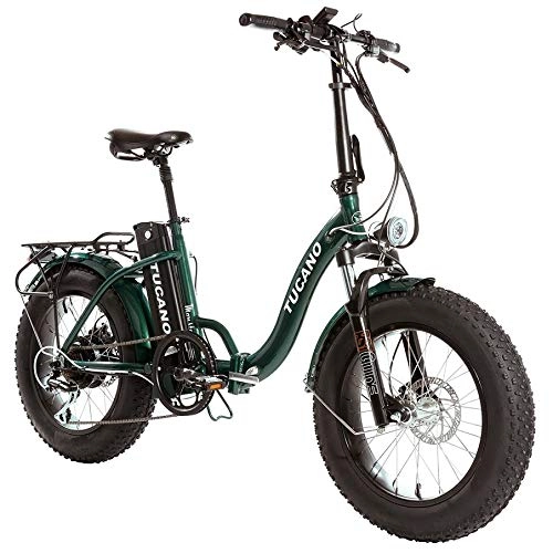 Bicicletas eléctrica : Monster 20″ LOW-e-Bike Plegable - Suspensión Delantera - Motor 500W (Verde)