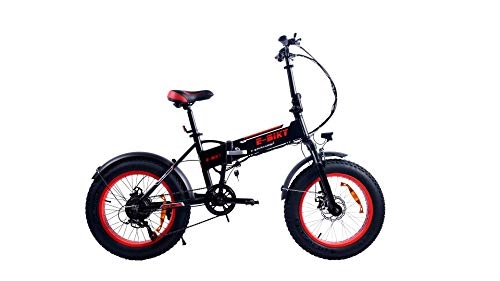 Bicicletas eléctrica : MR J toys&more Bicicleta eléctrica de 20 pulgadas, plegable, cambio con 6 velocidades, pantalla LED, freno de disco, batería de 48 V (negro)