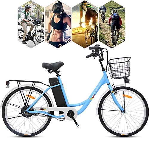 Bicicletas eléctrica : MRMRMNR 36V 250W Bicicleta Adulto Ciclomotor Elctrico De Ciudad Masculino Y Femenino Hombres Bicis Electricas Mujer, 3 Modos De Conmutacin, Batera Extrable, Pantalla LED