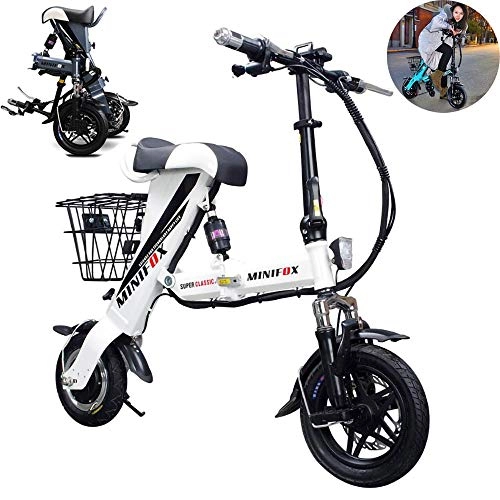 Bicicletas eléctrica : MRMRMNR 48V 250W Portátil Inteligente Bici Plegable Adulto Bicicletas Electricas Plegables para Hombre Y Mujer, Transmisión De 3 Velocidades, Control Remoto, con Sistema De Gestión De Batería