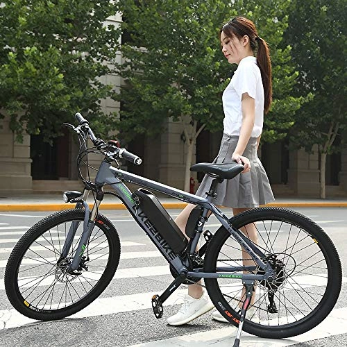 Bicicletas eléctrica : MRMRMNR Bicis Electricas Mujer, Bicicleta Adulto Hombres 36V350W, Neumáticos De 26 Pulgadas Bicicleta Moma, Transmisión De 27 Velocidades, Interruptor De 3 Modos, Pantalla HD