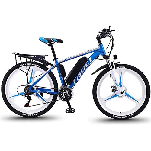 Bicicletas eléctrica : MRSDBTL Bicicletas eléctricas para Adultos, Bicicletas de aleación de magnesio Bicicletas Todo Terreno, 26"36V 350W Batería de Iones de Litio extraíble Bicicleta de montaña, para Hombres, Azul, 13AH
