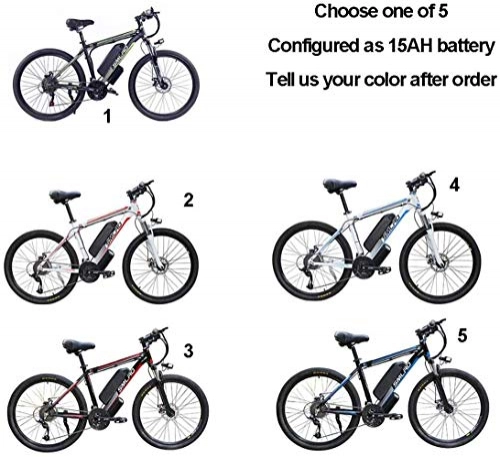 Bicicletas eléctrica : MRXW Las Bicicletas eléctricas para Adultos, 360W en Bicicleta de Aluminio extraíble de aleación E-Bici 48V / 10 Ah Iones de Litio en Bicicleta de montaña / Conmutadores E-Bici, 15AH