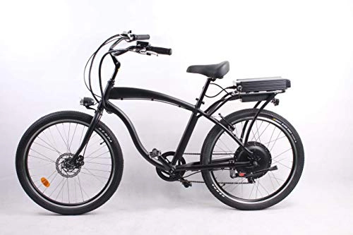 Bicicletas eléctrica : mvil 500W 48V 10.4AH Bicicleta elctrica 26'x2.125 Bicicleta Cruiser 7 Velocidad Shimano Desviador Snow Beach eBike Bicicleta Sistema de Freno de Disco mecnico