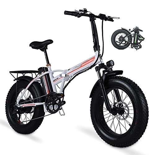 Bicicletas eléctrica : MX20 Plegable Bicicleta Electrica 500W Bicicleta eléctrica 4.0 gordo Neumático Bicicleta eléctrica 48V 15Ah Retirable Iones de litio Batería De los hombres De las mujeres Bicicleta 7 Velocidad Engrana