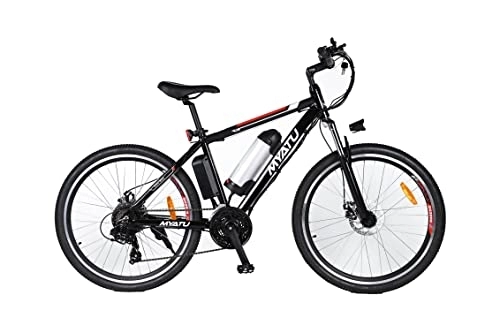 Bicicletas eléctrica : Myatu Bicicleta Eléctrica de Montaña 26", Bicicleta Eléctrica Unisex con Batería Extraíble 36V 10.4Ah, Bici Electrica para Adultos con Cambios de Marcha 21 Vel, Negra