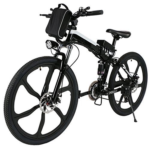 Bicicletas eléctrica : mymotto Mode 26pulgadas plegado velocidad de bicicleta de montaña batera de iones de litio Vit elctrico Pedelec 27kmh negro