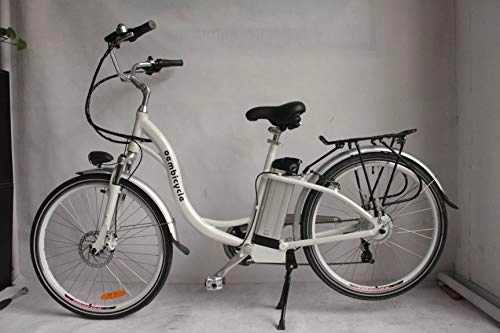 Bicicletas eléctrica : móvil 350W 36V 10.4AH Bicicleta eléctrica 26'x2.125 Bike Cruiser 6 velocidades Shimano Derailluer Snow Beach eBike Bicicleta Sistema de Freno de Disco mecánico (Blanco)
