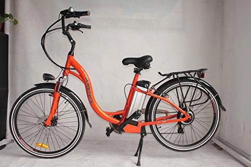 Bicicletas eléctrica : móvil 350W 36V 10.4AH Bicicleta eléctrica 26'x2.125 Bike Cruiser 6 velocidades Shimano Derailluer Snow Beach eBike Bicicleta Sistema de Freno de Disco mecánico (Naranja)