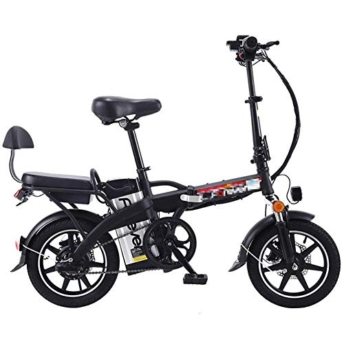 Bicicletas eléctrica : N&I Bicicleta eléctrica Folding con batería de iones de litio extraíble de 48 V y 10 Ah de 48 cm con motor de 350 W y bloqueo de batería antigolpes.