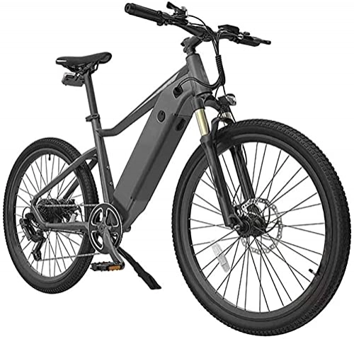 Bicicletas eléctrica : N&I Bicicleta eléctrica para adultos, 250 W, motor de 26 pulgadas, para exteriores, con asiento trasero, impermeable, doble disco de freno de 7 velocidades, color rojo y gris