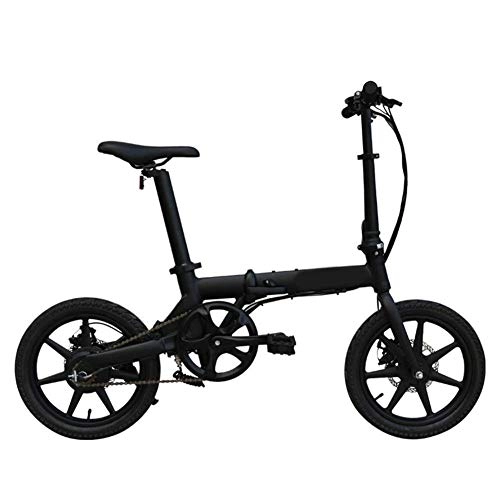Bicicletas eléctrica : N&I Folding Electric Bike 16" Wheels Motor 3 Kinds of Riding Modes 5 Gears