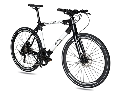 Bicicletas eléctrica : NAEC eBike City Pedelec Urban de 28 pulgadas eTWO ALIVIO 9G Alcance hasta 80 km Modular Mundial Novedad 53 cm Hecho a mano en negro blanco mate