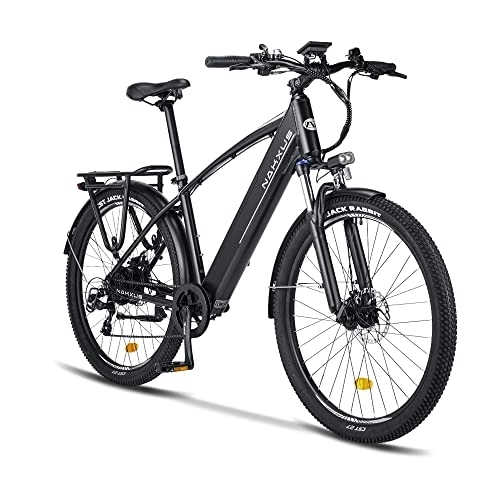 Bicicletas eléctrica : nakxus Bicicleta eléctrica 27M204 de 27, 5 pulgadas, bicicleta eléctrica de ciudad con batería de litio de 36 V 12, 5 Ah de hasta 100 KM, motor de 250 W, bicicleta plegable con aplicación (negro)