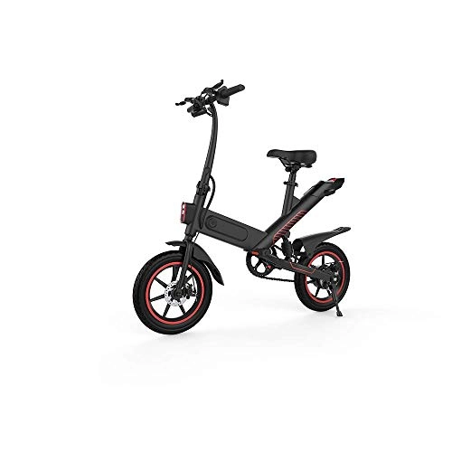Bicicletas eléctrica : NAKXUS Y12 - Bicicleta eléctrica de 12 pulgadas, ligera, para adultos, con batería de litio de 36 V / 6 Ah, velocidad máxima 25 km / h, hasta 30 – 60 km, pedal asistido, mujer hombre (negro)