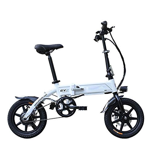 Bicicletas eléctrica : NBWE Bicicleta elctrica Plegable de Dos Ruedas para Adultos Ultraligera 14 Pulgadas 36V batera de Litio Hombres y Mujeres ciclomotor pequeo