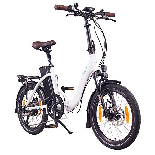 Bicicletas eléctrica : NCM Paris (+) Bicicleta eléctrica Plegable, 250W, Batteria 36V 19Ah • 684Wh, 20” (Blanco+)