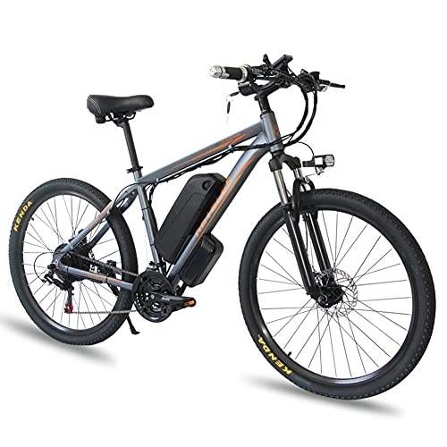Bicicletas eléctrica : Neumático Gordo de 26 Pulgadas Bicicletas eléctricas Plegables 48V 10.4AH Batería extraíble Bici de montaña eléctrica 40KM / h para Hombre E-Bike Freno de Disco Dual 21 velocidades Grey
